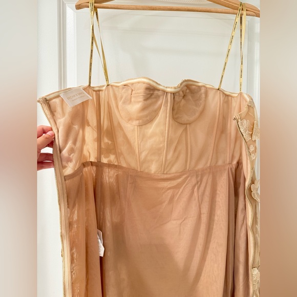 NWOT authentic Bronx and Banco JASMINE MAXI DRESS Floral Gold Strapless Dress - Picture 12 of 16